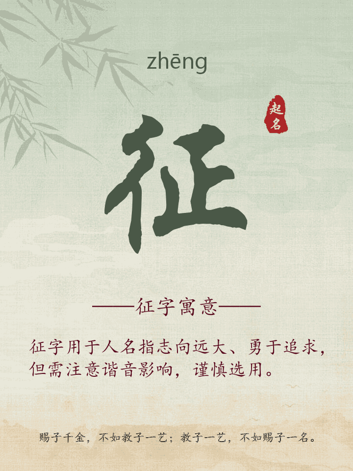 征字取名寓意详解