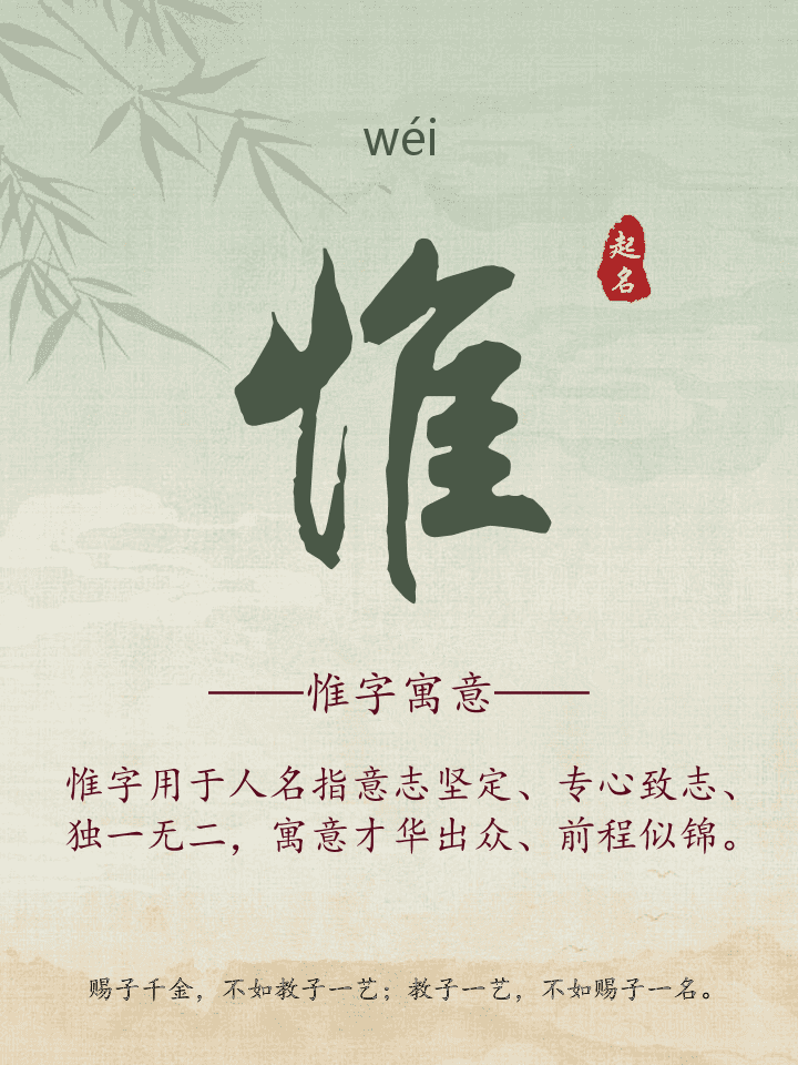 惟字取名寓意详解