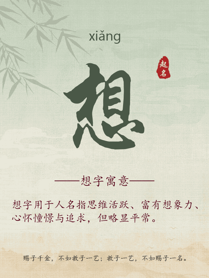 想字取名寓意详解