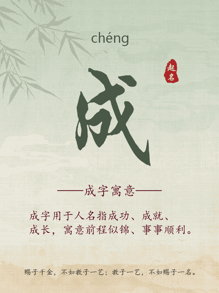 成字取名寓意详解