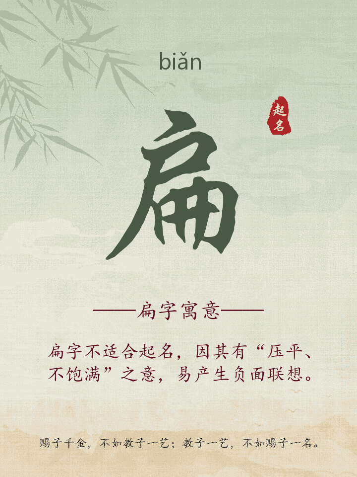扁字取名寓意详解