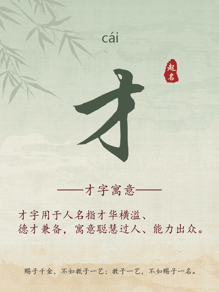 才字取名寓意详解