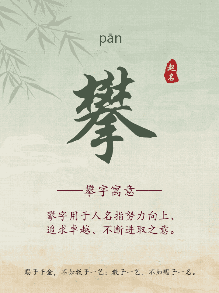 攀字取名寓意详解