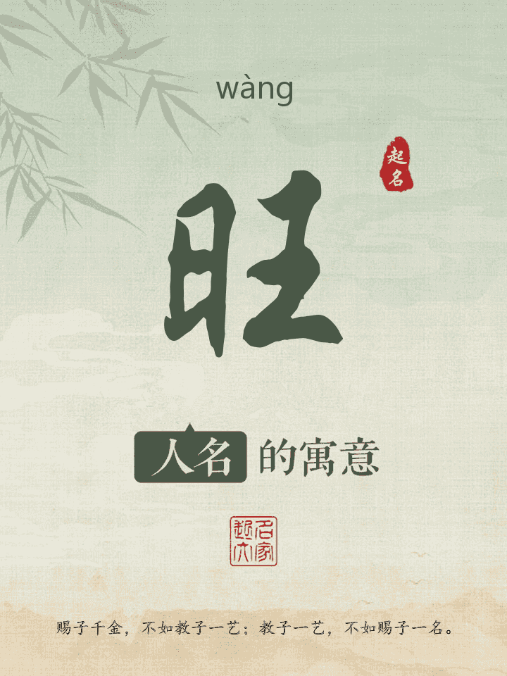 旺字取名寓意