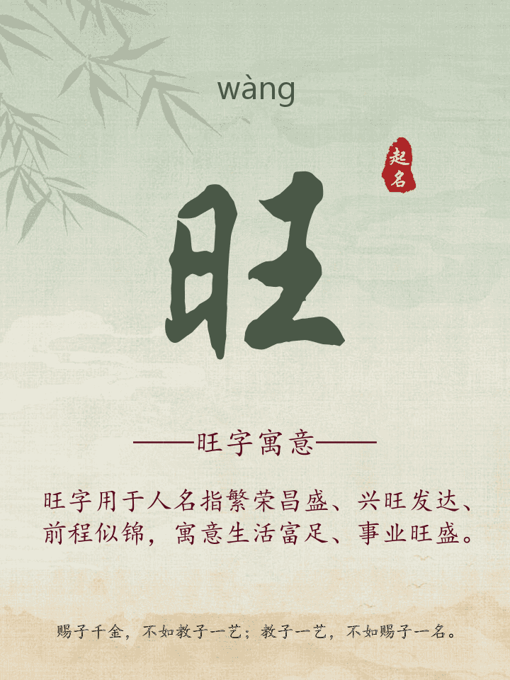 旺字取名寓意