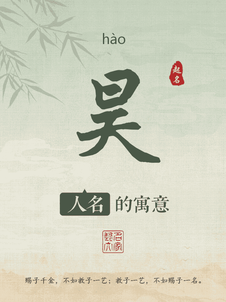 昊字取名寓意