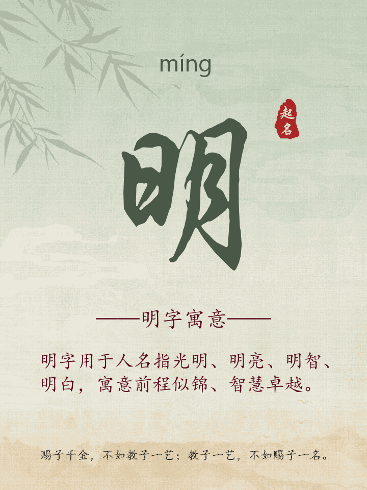 明字取名寓意