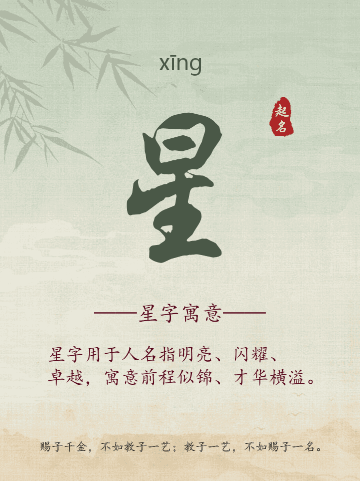 星字取名寓意