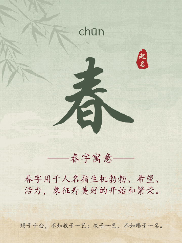 春字取名寓意详解