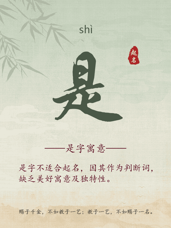 是字取名寓意详解