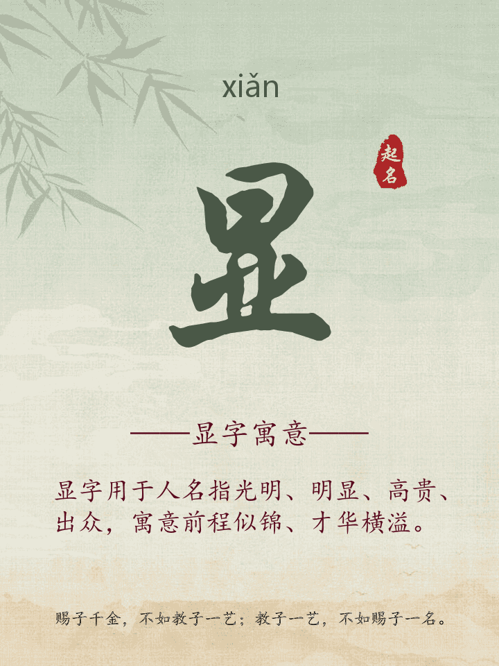 显字取名寓意详解