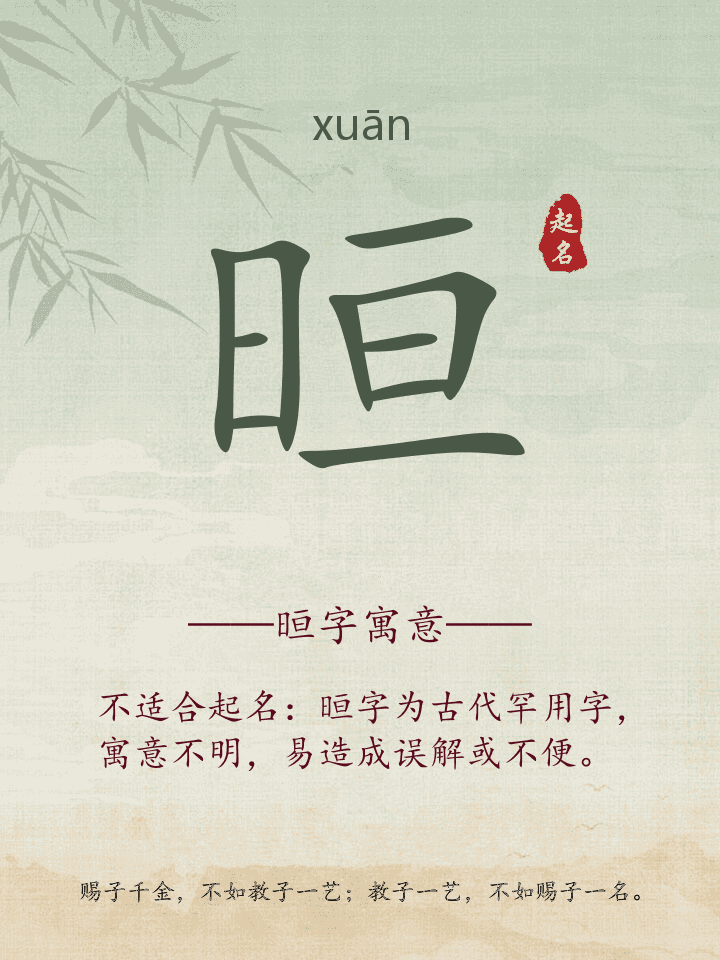 晅字取名寓意详解