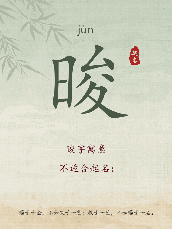 晙字取名寓意详解