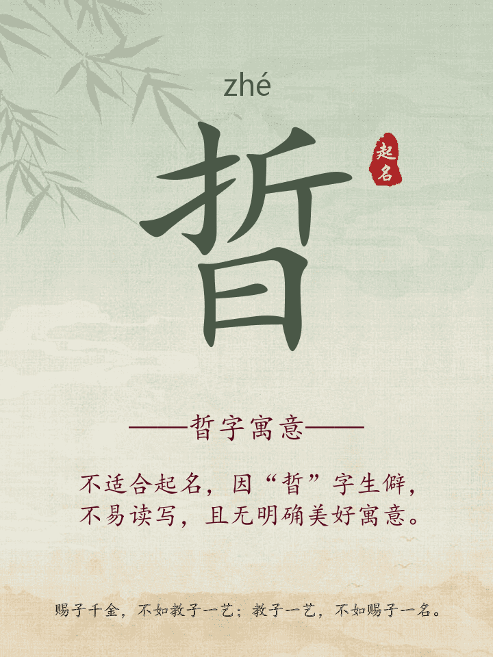 晢字取名寓意详解