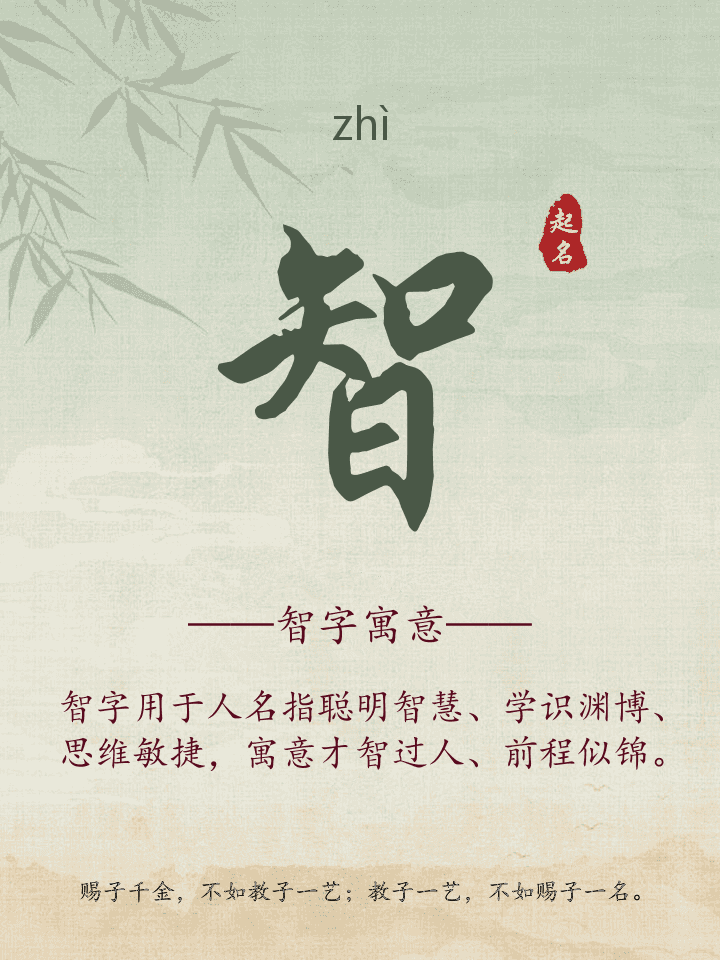 智字取名寓意详解