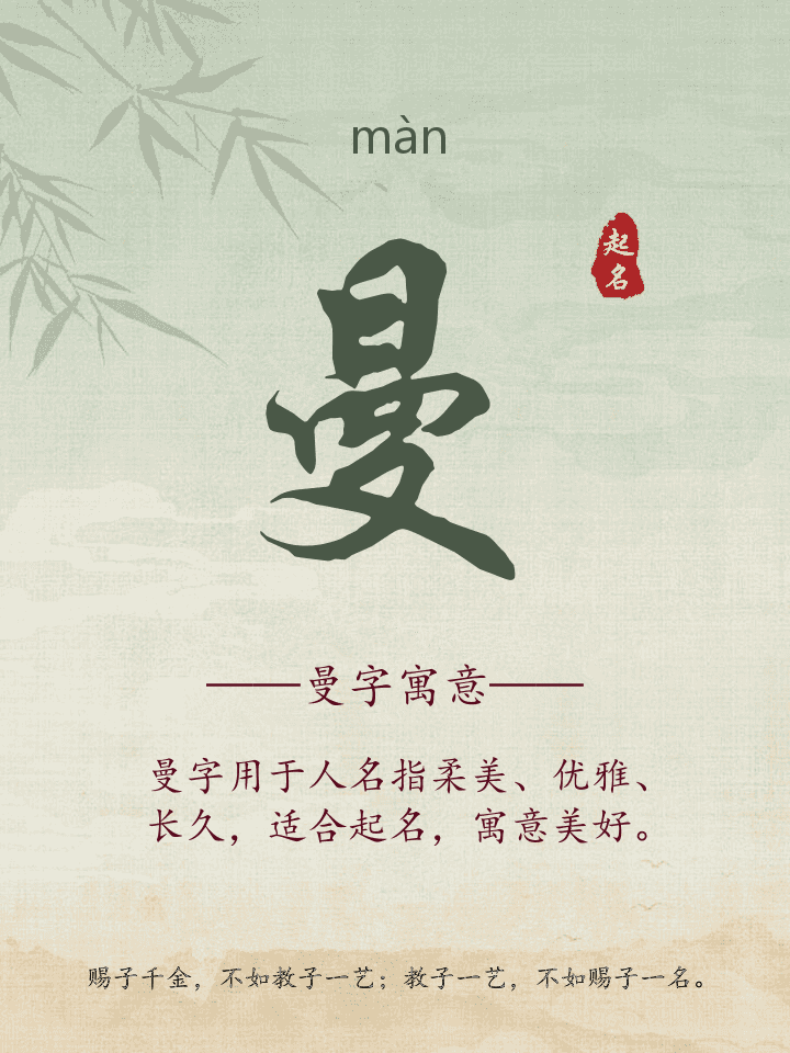 曼字取名寓意详解