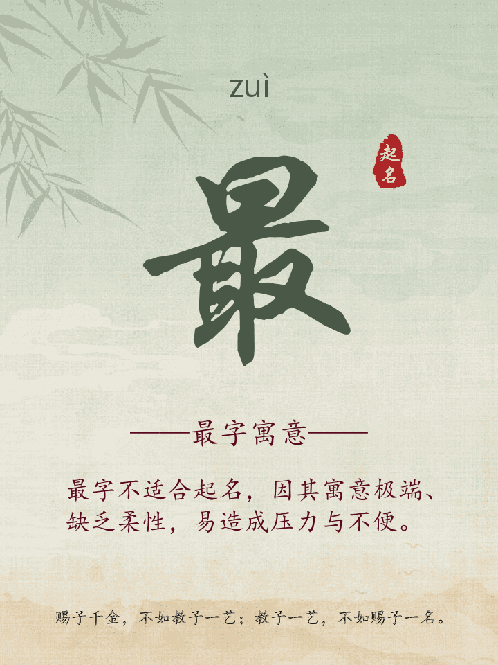 最字取名寓意详解