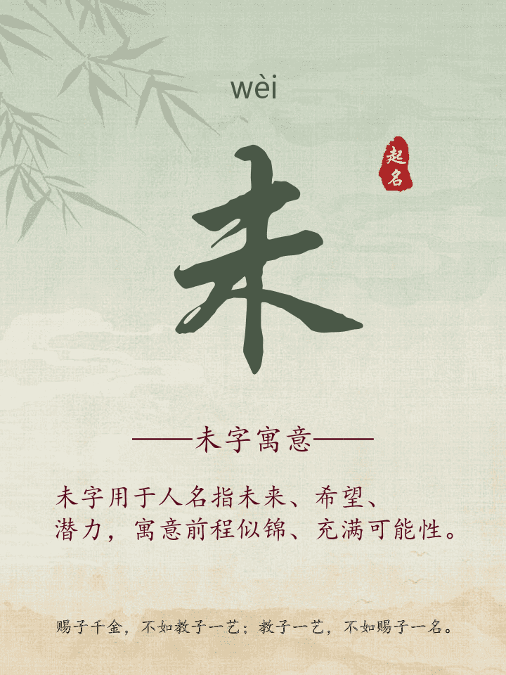 未字取名寓意详解