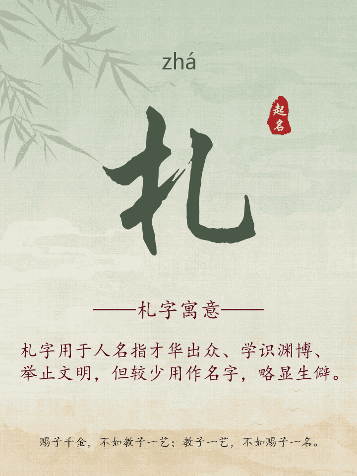札字取名寓意详解