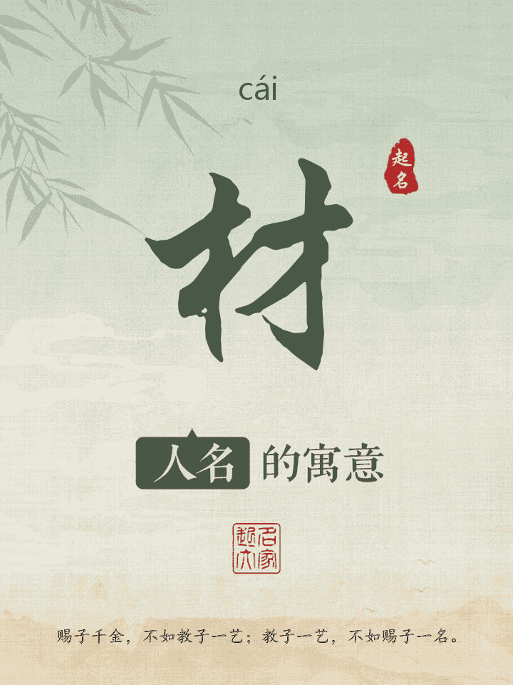 材字取名寓意