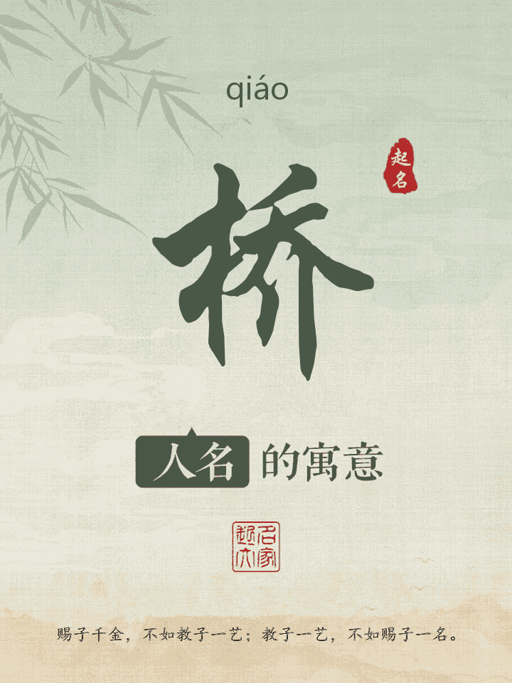 桥字取名寓意