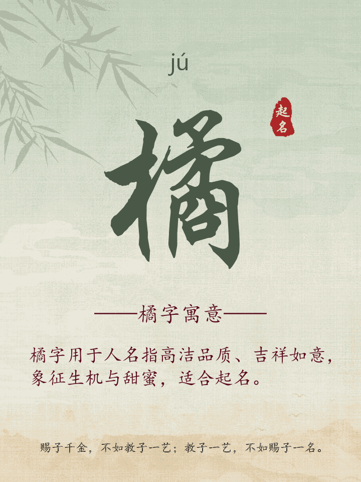 橘字取名寓意详解