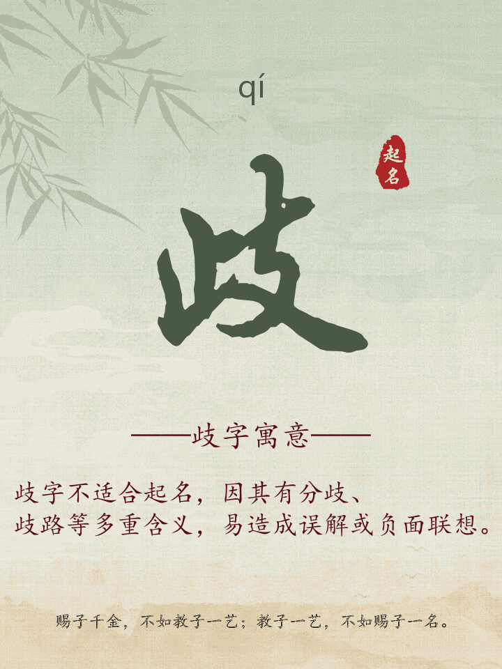 歧字取名寓意详解