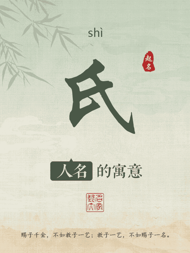 氏字取名寓意