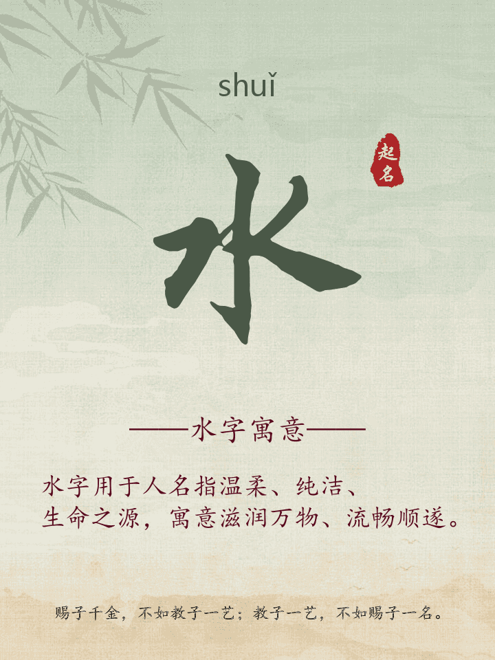 水字取名寓意