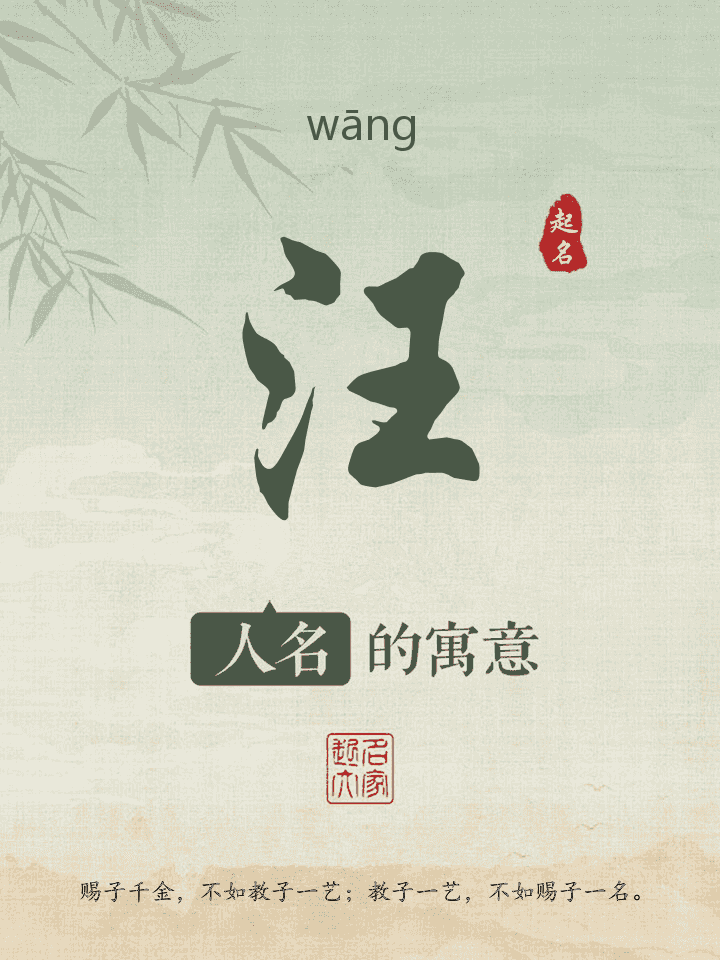 汪字取名寓意