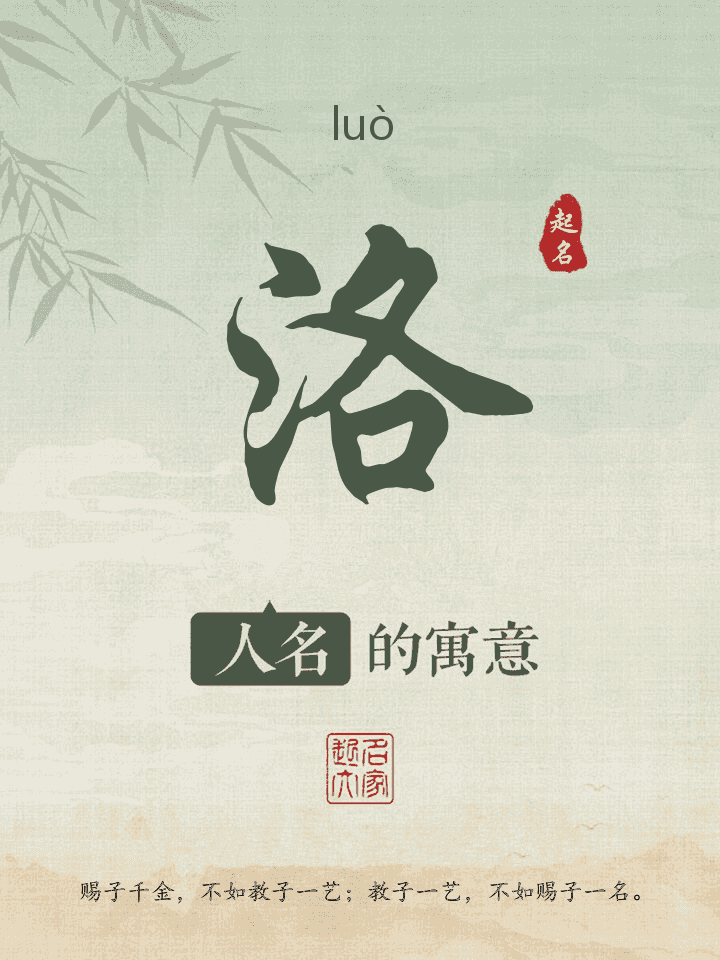 洛字取名寓意