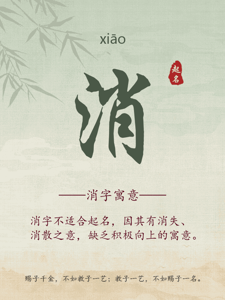 消字取名寓意详解