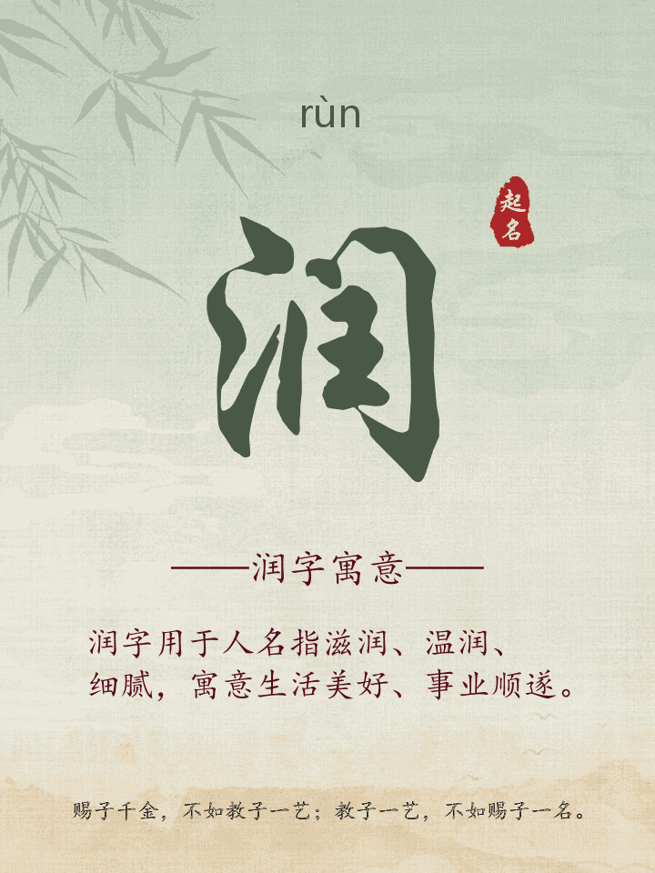 润字取名寓意详解