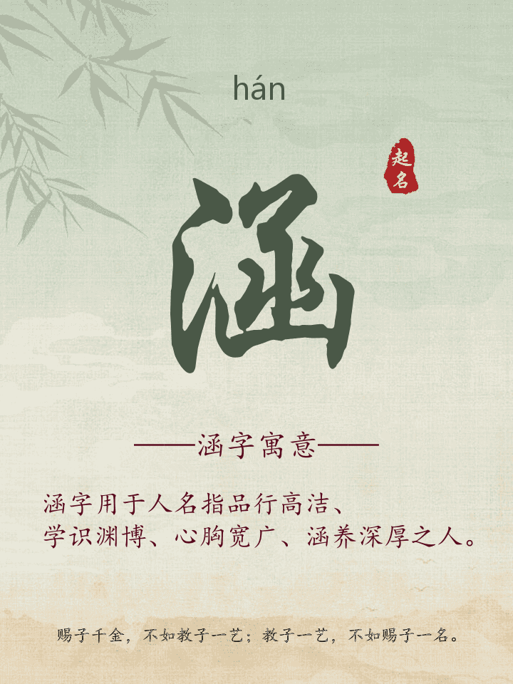 涵字取名寓意详解