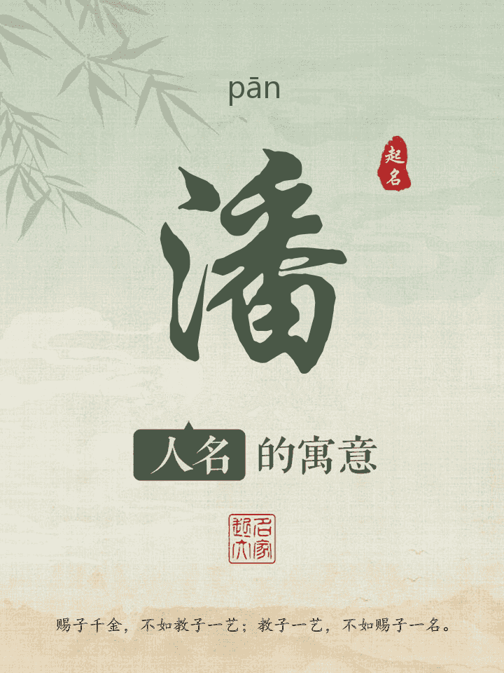 潘字取名寓意