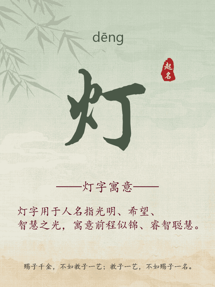 灯字取名寓意详解