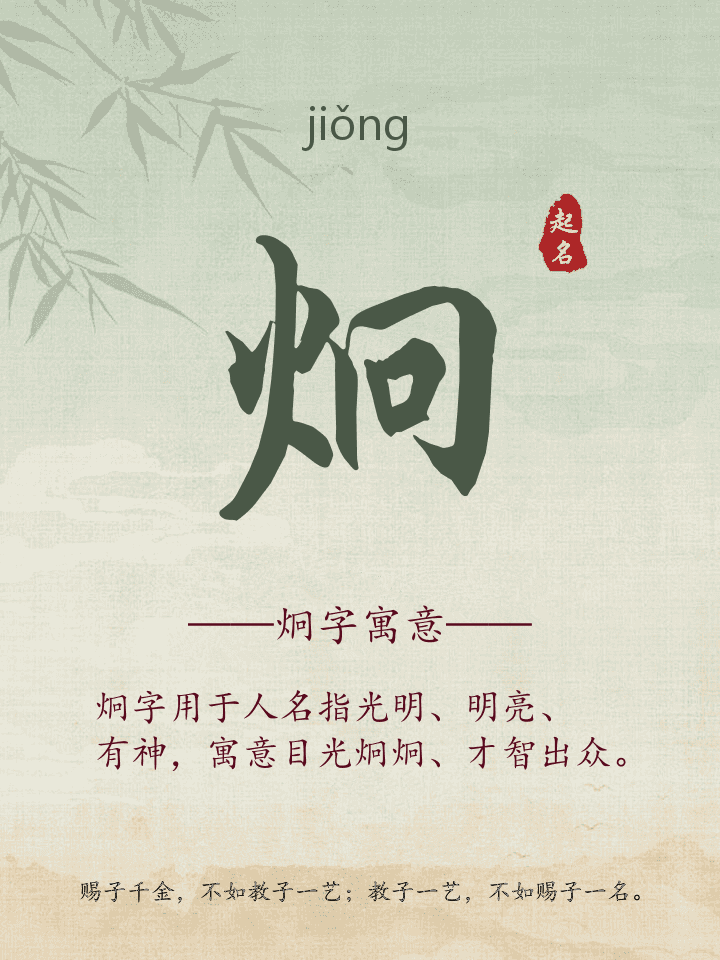 炯字取名寓意详解
