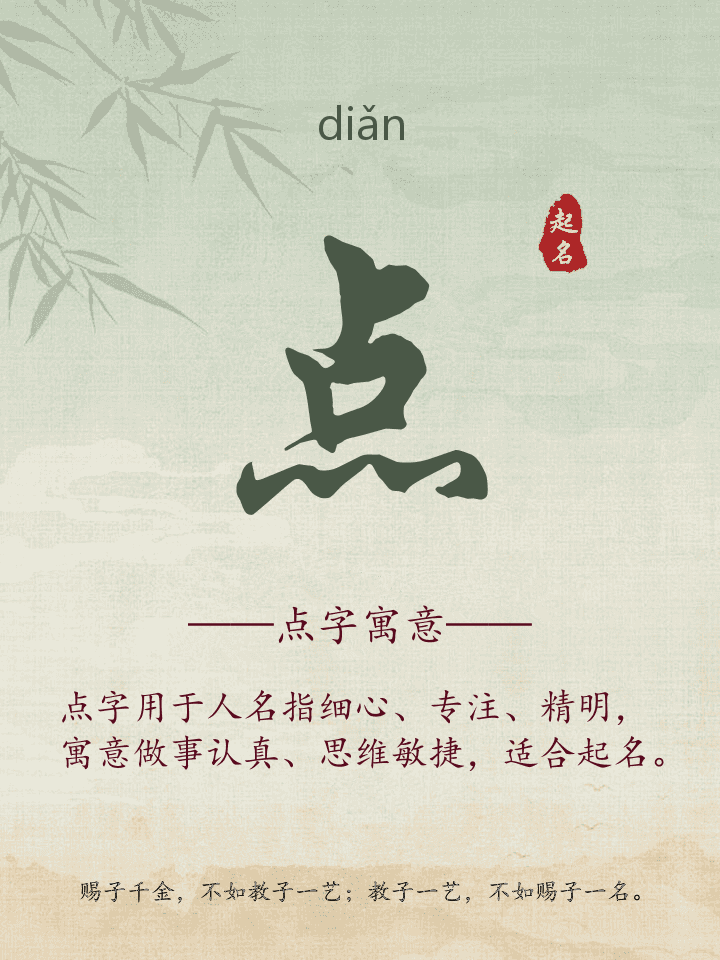 点字取名寓意