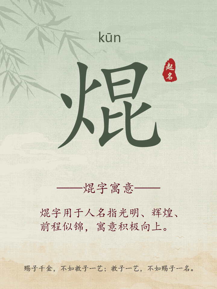 焜字取名寓意详解