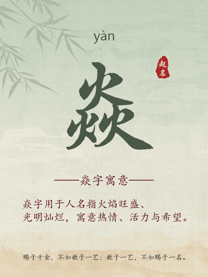 焱字取名寓意详解