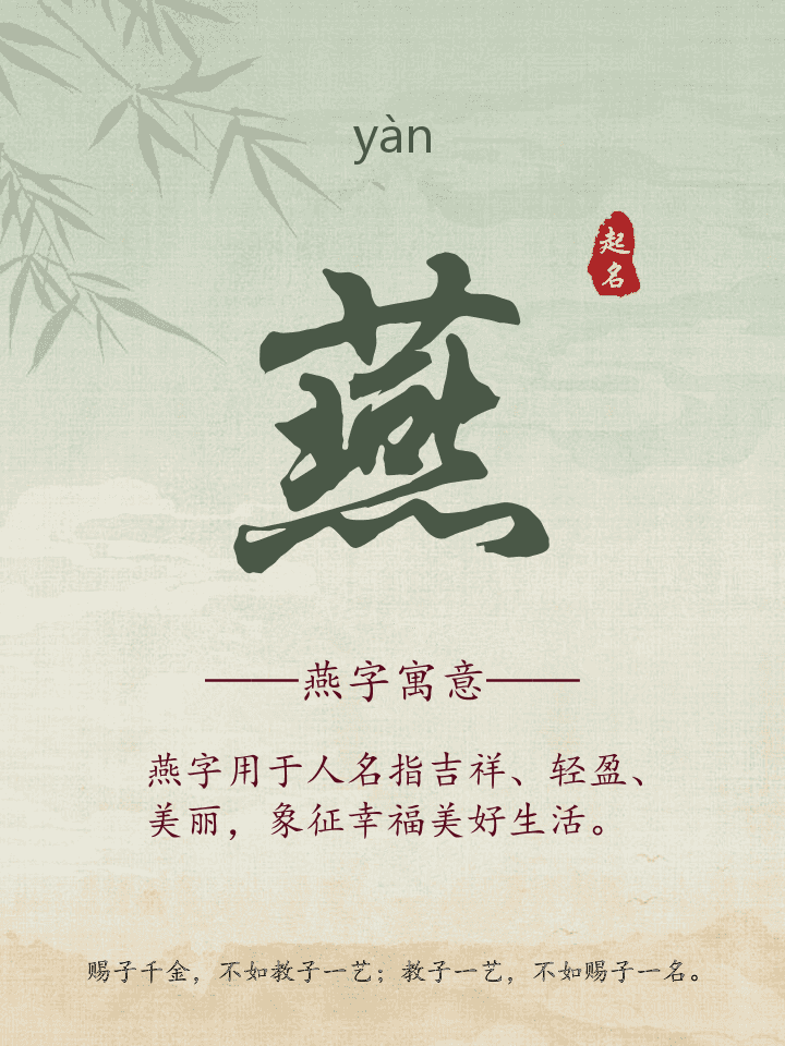 燕字取名寓意详解