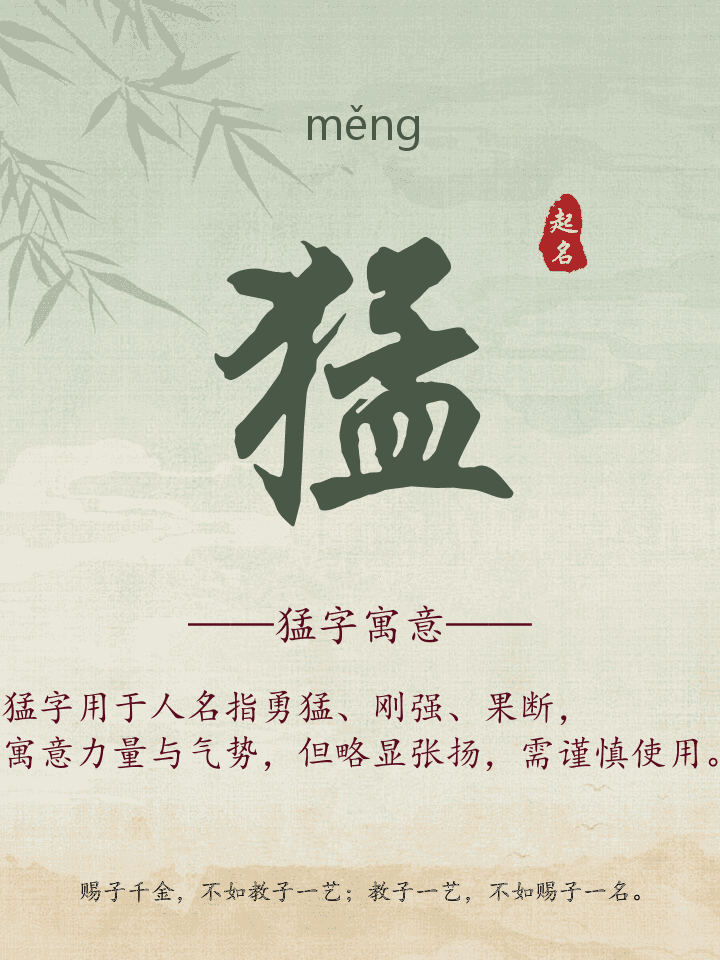 猛字取名寓意详解