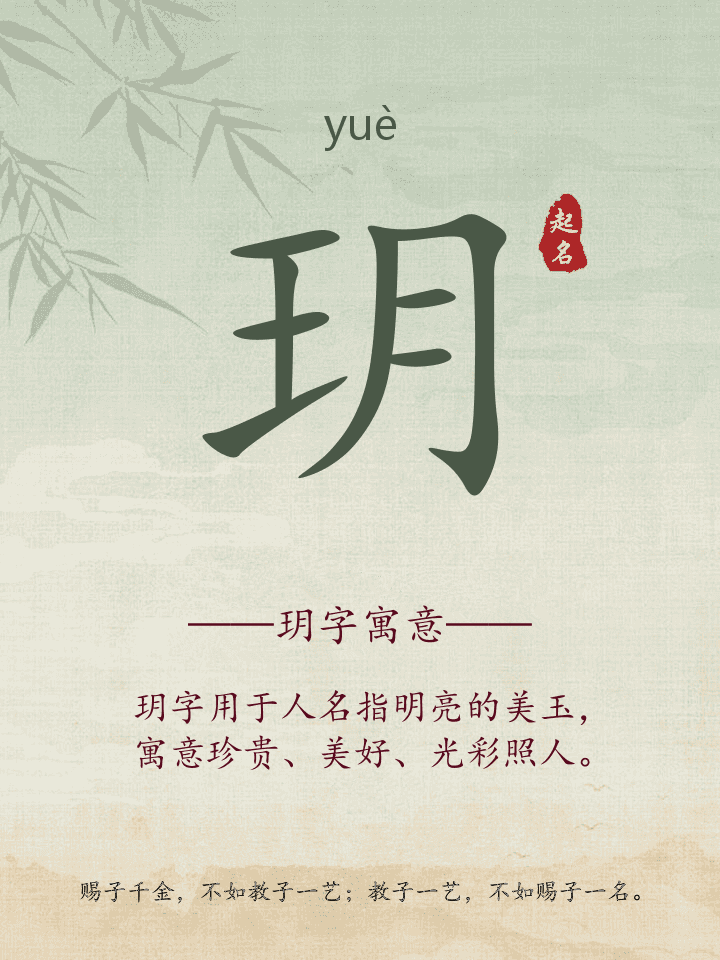 玥字取名寓意详解