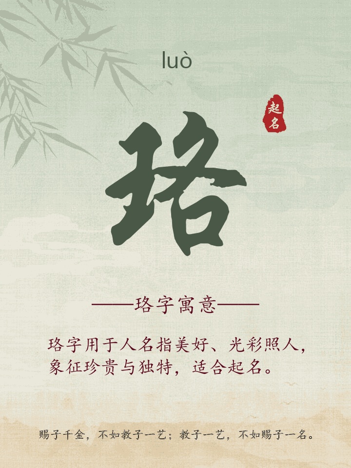 珞字取名寓意详解