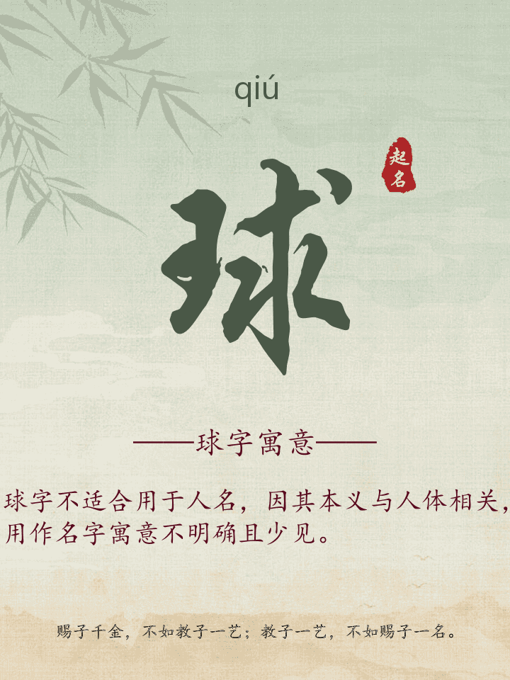 球字取名寓意详解