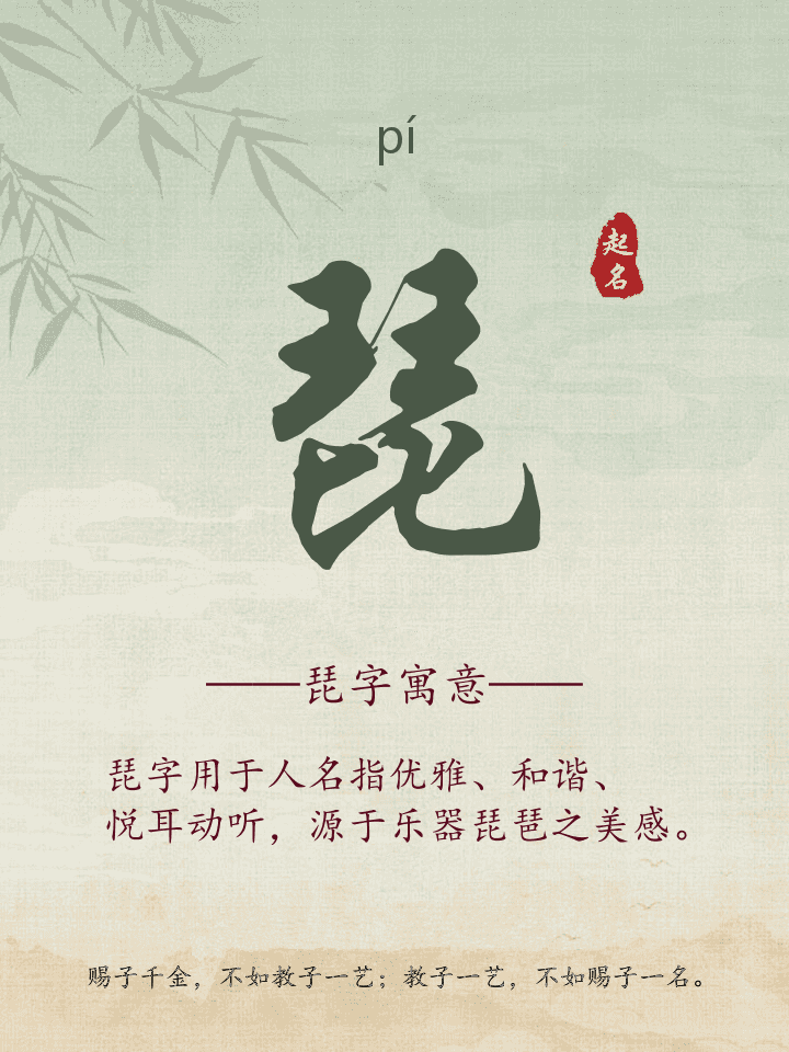 琵字取名寓意详解