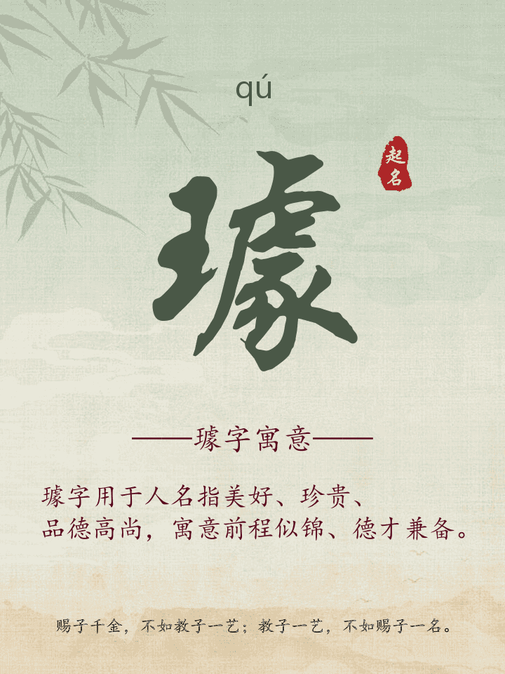 璩字取名寓意详解