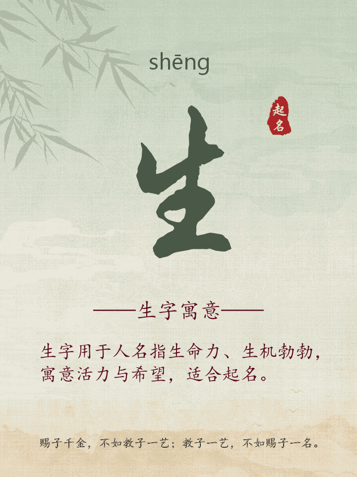 生字取名寓意详解