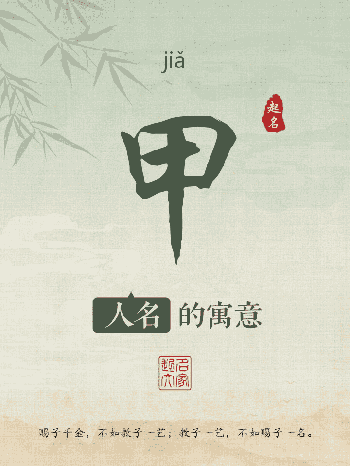 甲字取名寓意