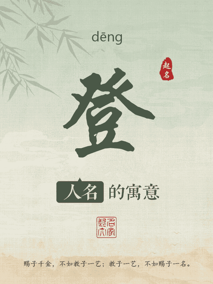 登字取名寓意